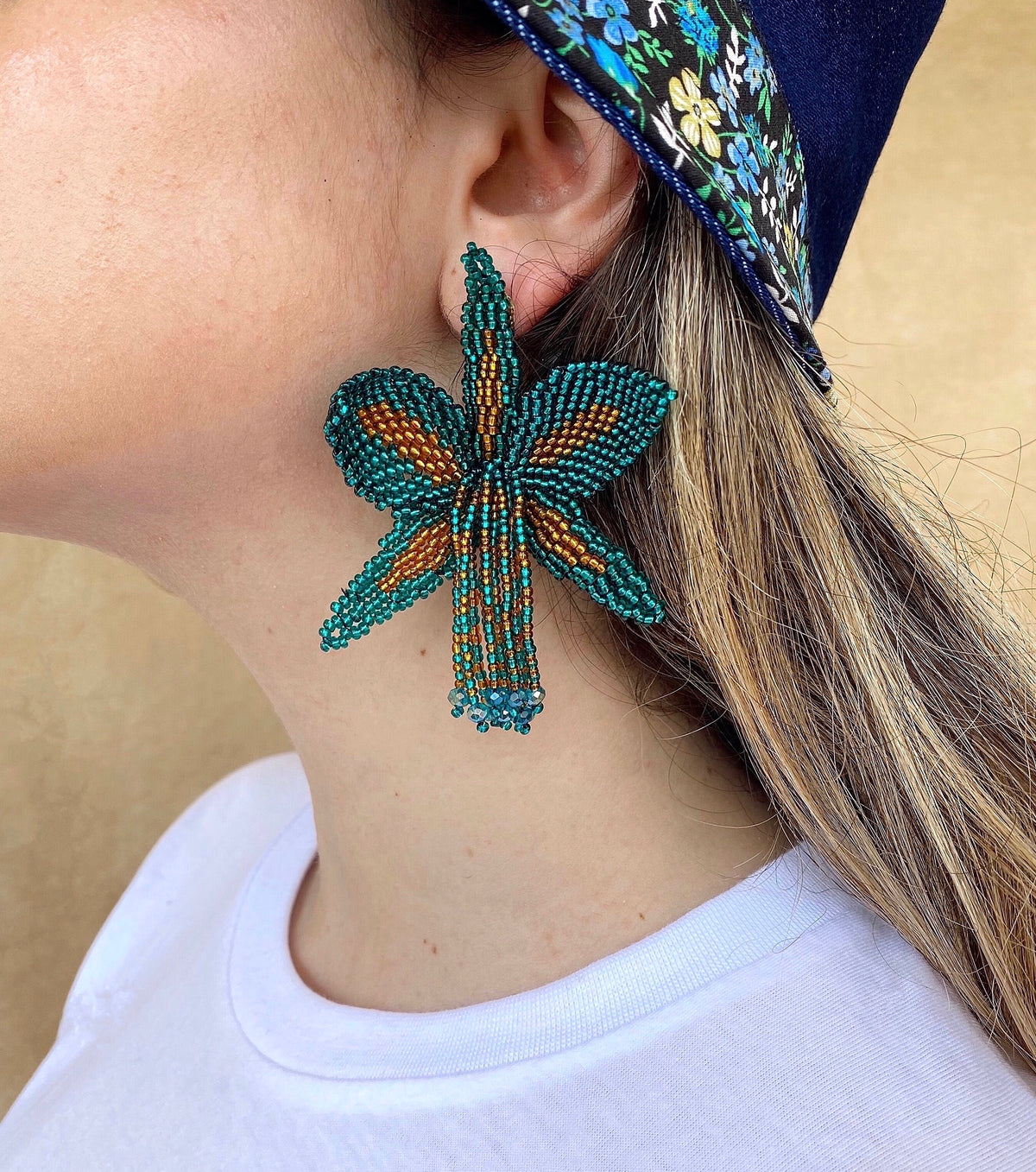 Aqua Orchid Earrings